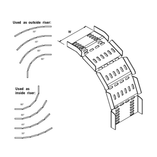 Heavy Duty Cable Tray - Adjustable Riser - 100mm Wide - 1mm Thick - Stainless Steel