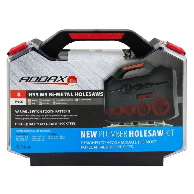 ADDAX 8 PIECE PLUMBERS HOLESAW KIT