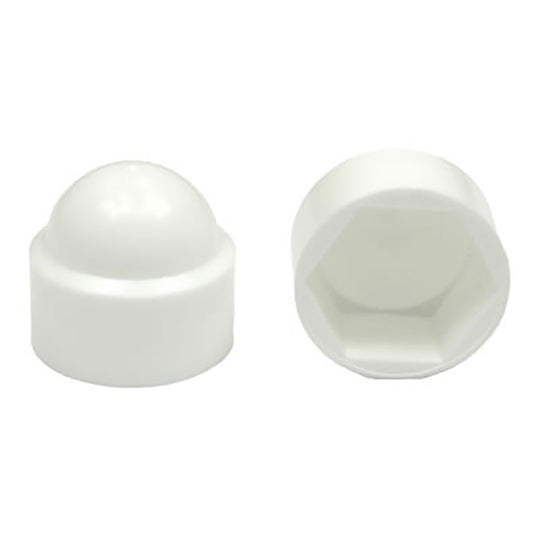 M10 (17MM) NUT & BOLT COVER CAP, WHITE