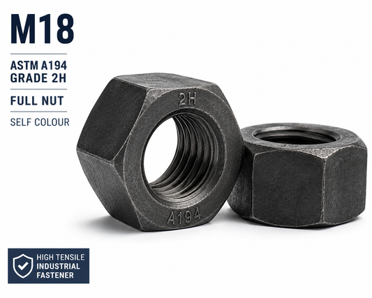 M18 Grade 2H AstmA194 FullNut Self Colour