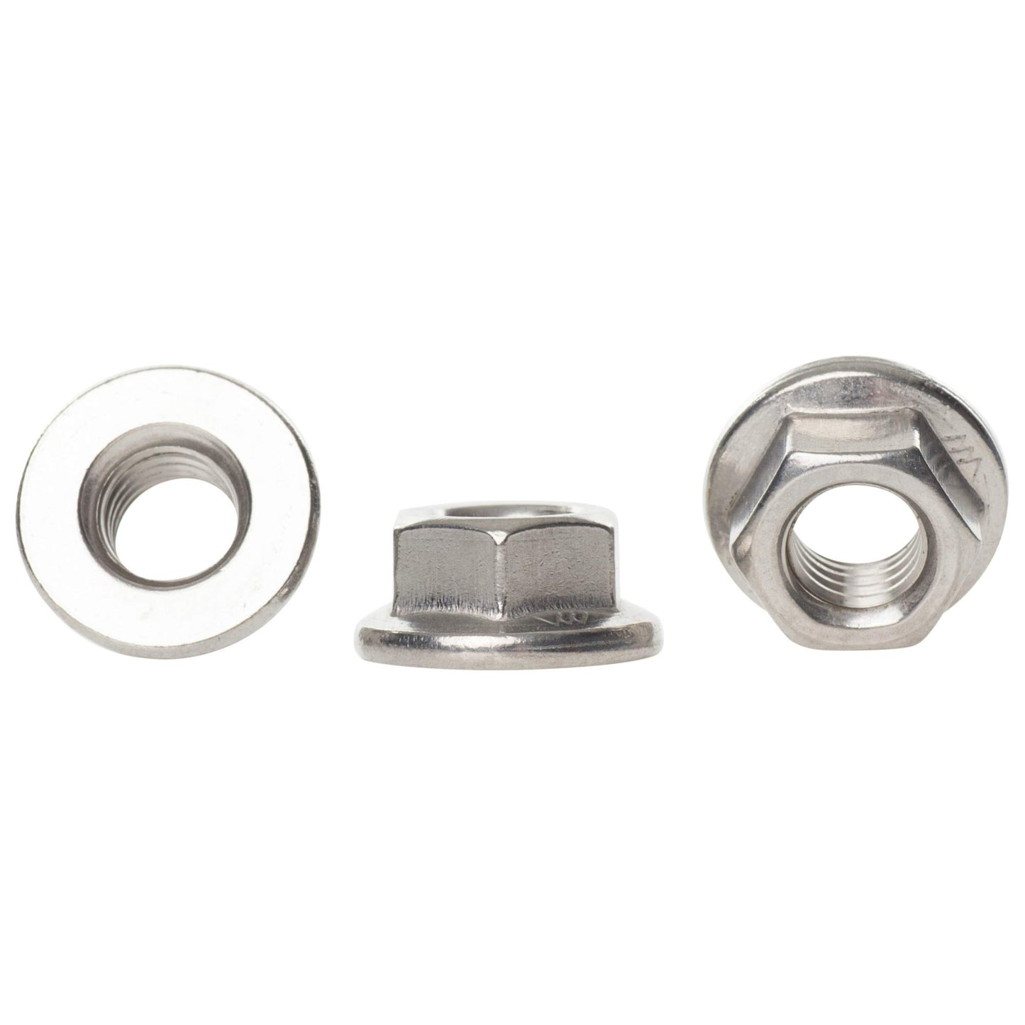 M8 A2 ( 304 ) Stainless Steel Non Serrated Flange Nuts DIN6923