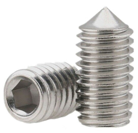 M4 X 5 A2 STAINLESS STEEL SOCKET GRUB SCREW (CONE POINT)